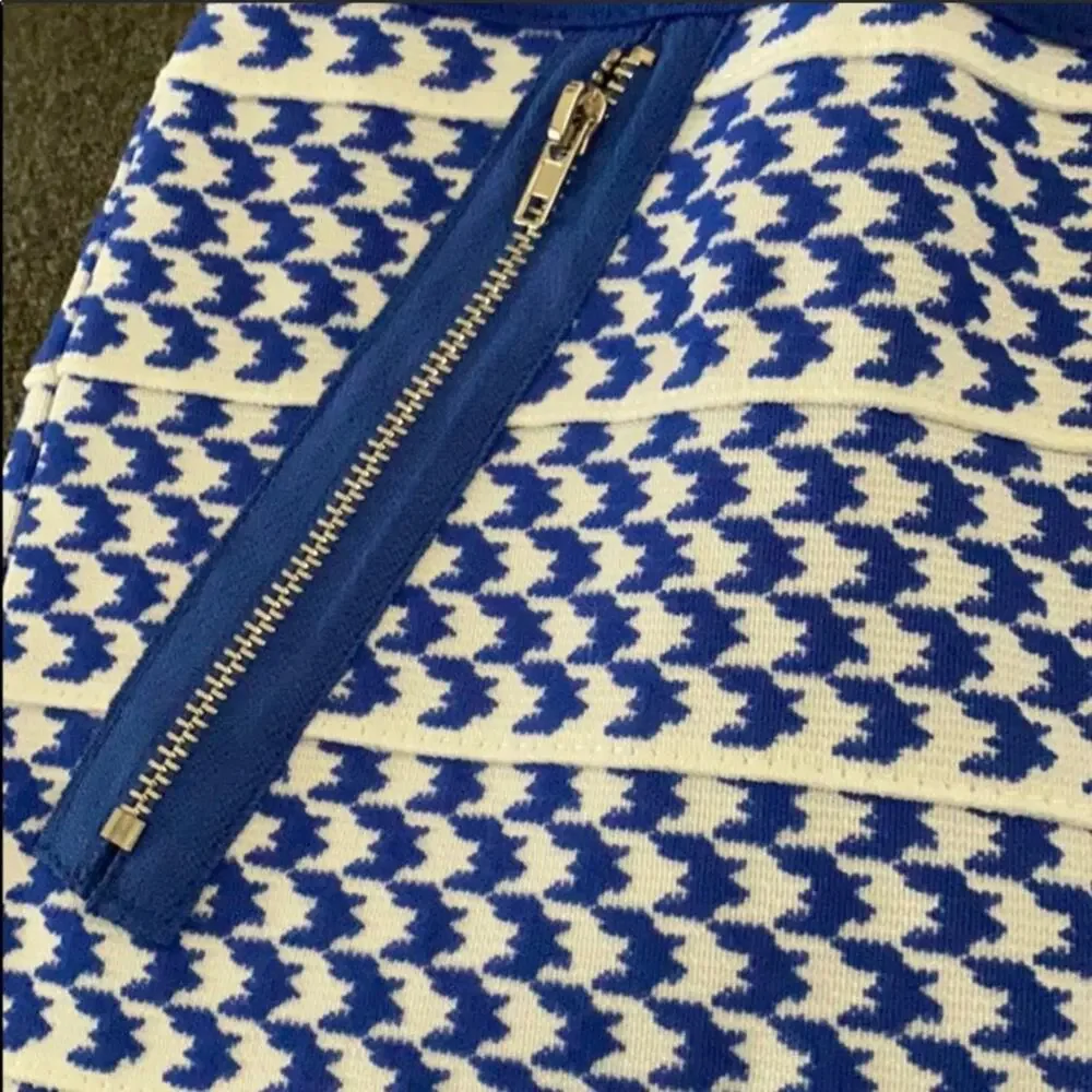 HYFVE Blue Houndstooth stretch Shorts